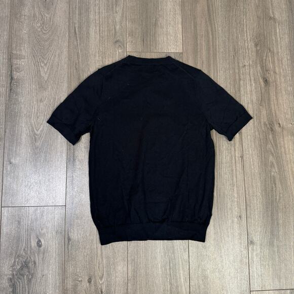 J.Crew Short-Sleeve Cotton Crewneck Sweater Tee WMNS S Black Stretch Classic Fit - Picture 4 of 6